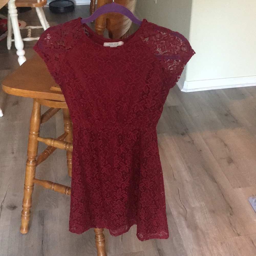 Adam Levine red laced dress